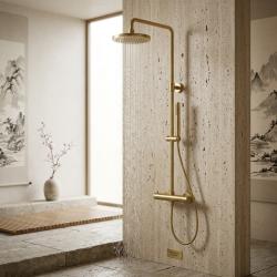 Aquanello Eterna Termostatisk Duschpelare 20 cm Regndusch Guld ET-S-SET10-4-60